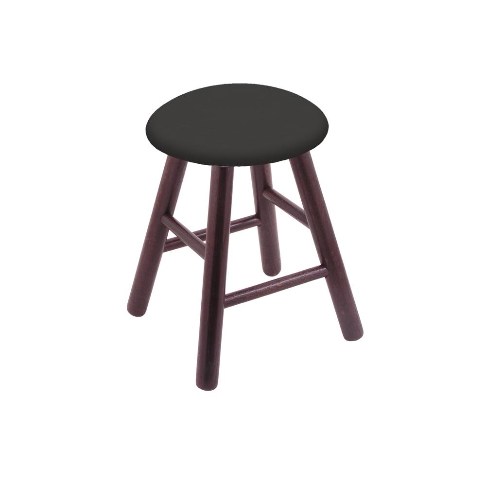 Oak Round Cushion 18" Swivel Vanity Stool with Smooth Legs, Dark Cherry Finish, and Canter Iron Seat. Picture 1