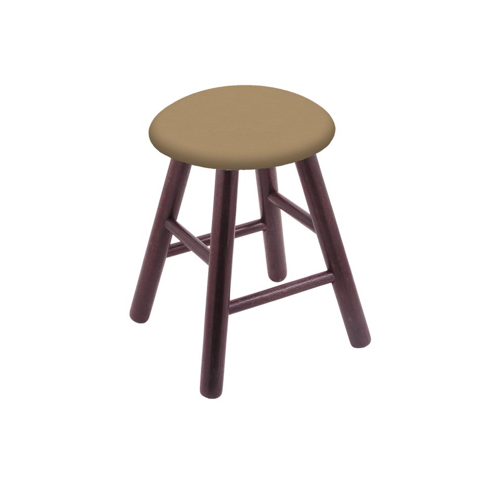 Oak Round Cushion 18" Swivel Vanity Stool with Smooth Legs, Dark Cherry Finish, and Canter Sand Seat. Picture 1