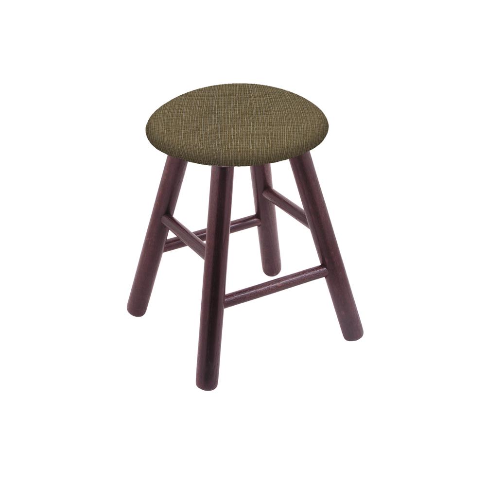 Oak Vanity Stool in Dark Cherry Finish with Graph Cork Seat. Picture 1