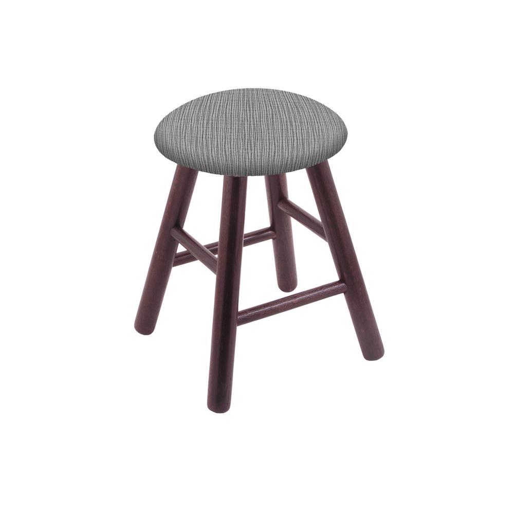 Oak Round Cushion 18" Swivel Vanity Stool with Smooth Legs, Dark Cherry Finish, and Graph Alpine Seat. Picture 1