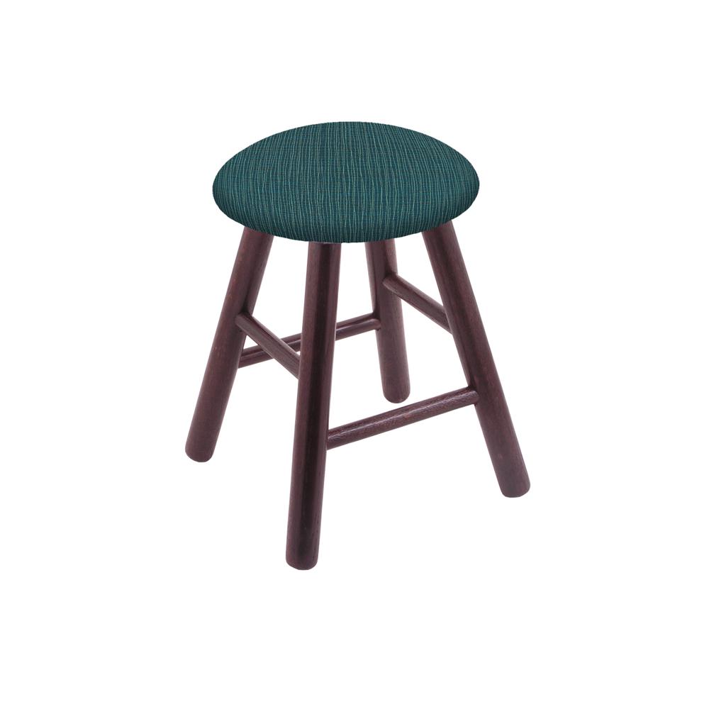 Oak Round Cushion 18" Swivel Vanity Stool with Smooth Legs, Dark Cherry Finish, and Graph Tidal Seat. The main picture.
