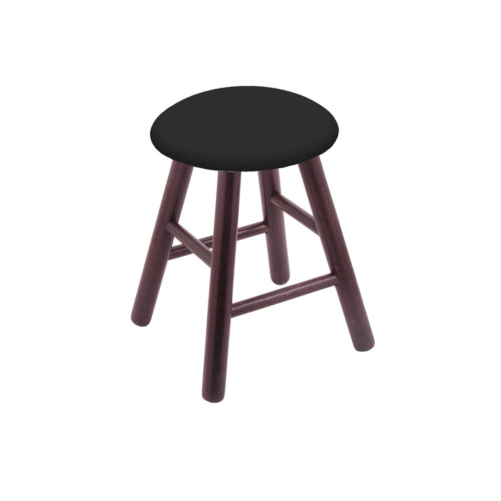 Oak Round Cushion 18" Swivel Vanity Stool with Smooth Legs, Dark Cherry Finish, and Black Vinyl Seat. The main picture.