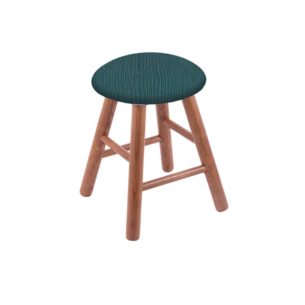 Oak Round Cushion 18" Swivel Vanity Stool with Smooth Legs, Medium Finish, and Graph Tidal Seat. Picture 1