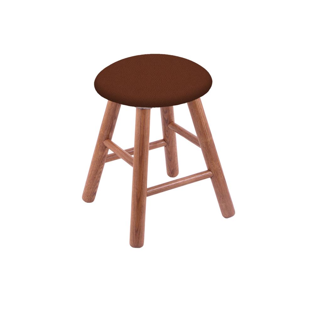 Oak Vanity Stool in Medium Finish with Rein Adobe Seat. Picture 1