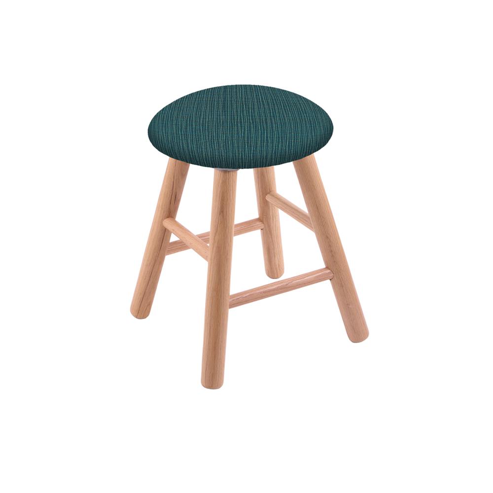 Oak Round Cushion 18" Swivel Vanity Stool with Smooth Legs, Natural Finish, and Graph Tidal Seat. Picture 1