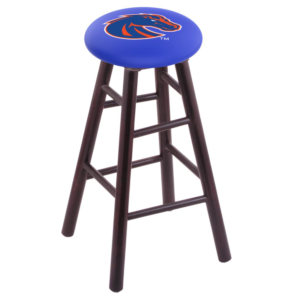 Maple Bar Stool in Dark Cherry Finish with Boise State Seat. Picture 1