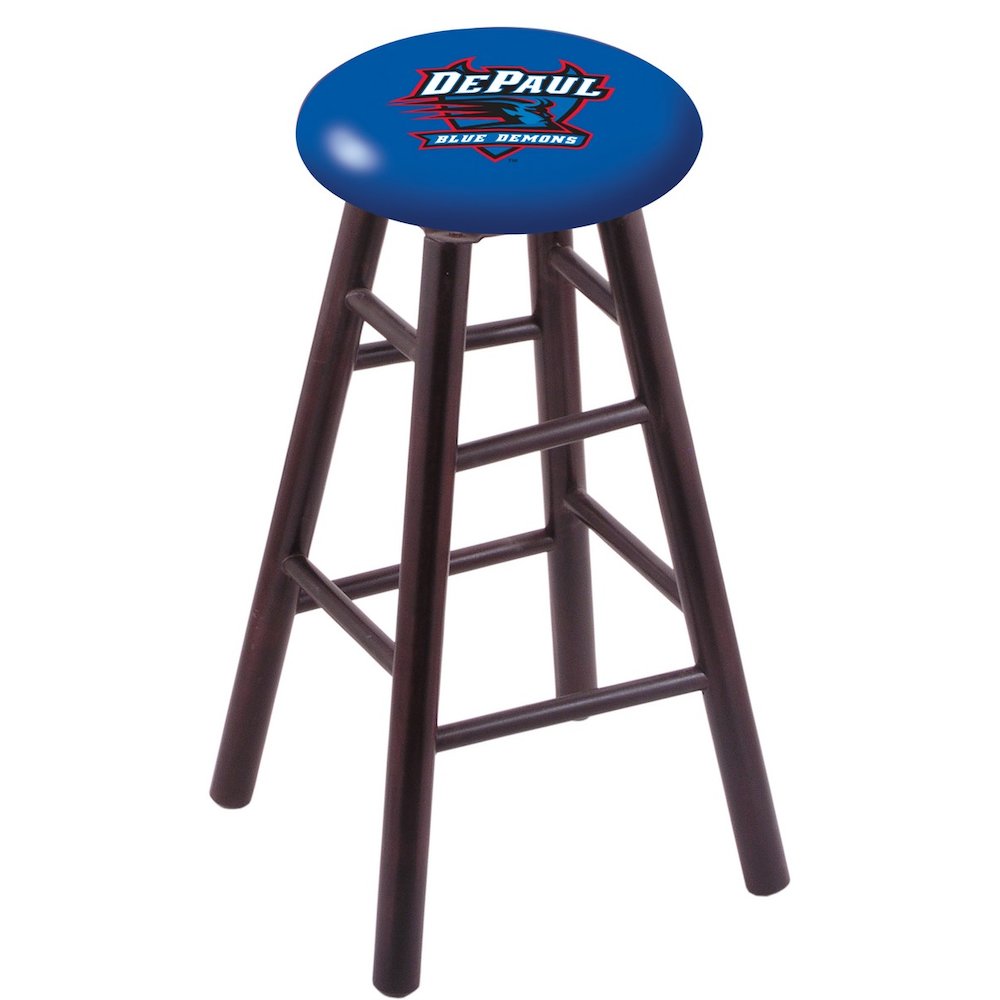 Maple Counter Stool in Dark Cherry Finish with DePaul Seat. Picture 1