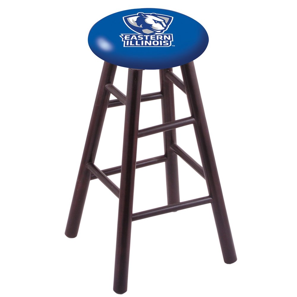 Maple Counter Stool in Dark Cherry Finish with Eastern Illinois Seat. Picture 1
