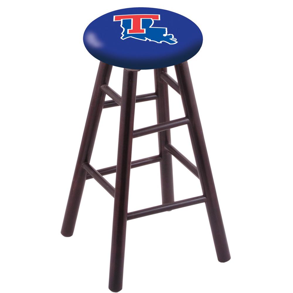 Maple Counter Stool in Dark Cherry Finish with Louisiana Tech Seat. Picture 1