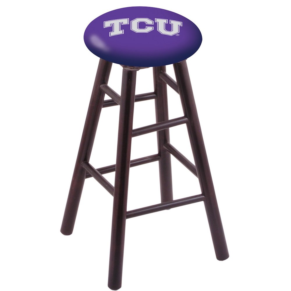 Maple Counter Stool in Dark Cherry Finish with TCU Seat. The main picture.