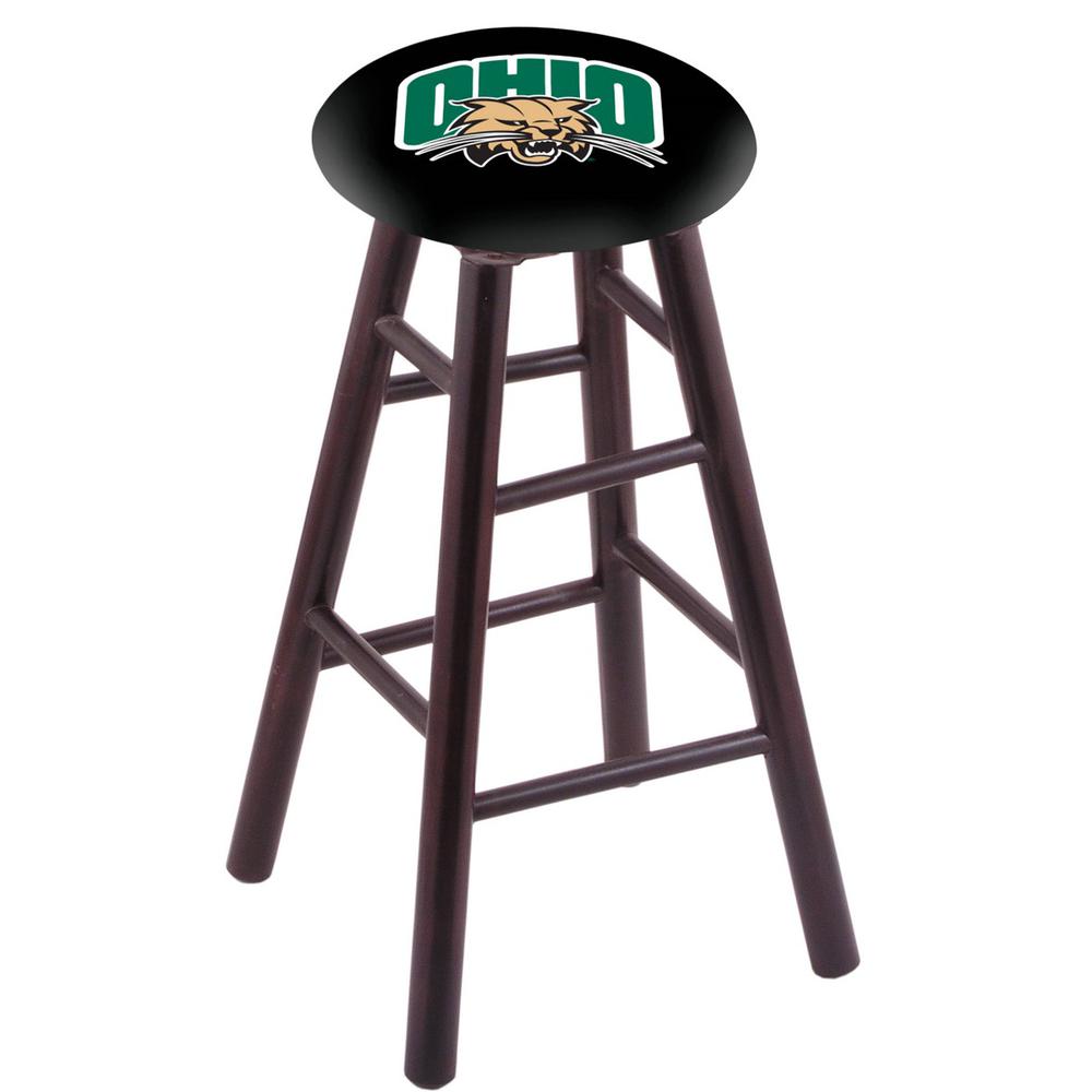 Maple Counter Stool in Dark Cherry Finish with Ohio University Seat. Picture 1