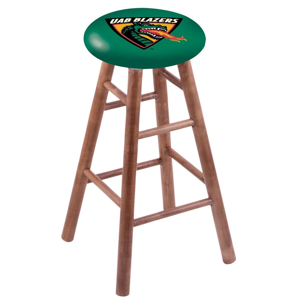 Maple Bar Stool in Medium Finish with UAB Seat. Picture 1