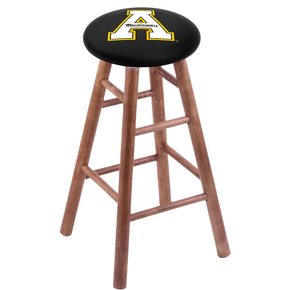 Maple Bar Stool in Medium Finish with Appalachian State Seat. Picture 1
