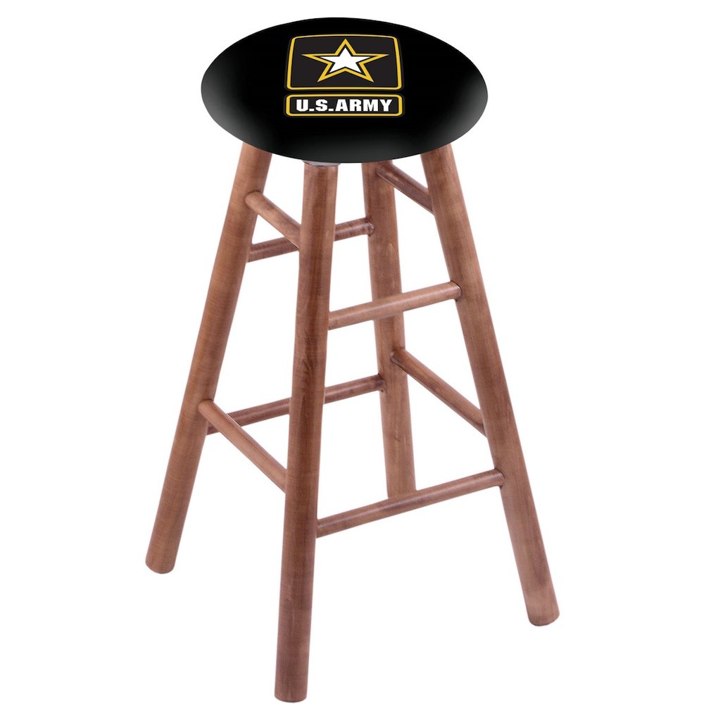 Maple Counter Stool in Medium Finish with U.S. Army Seat. Picture 1