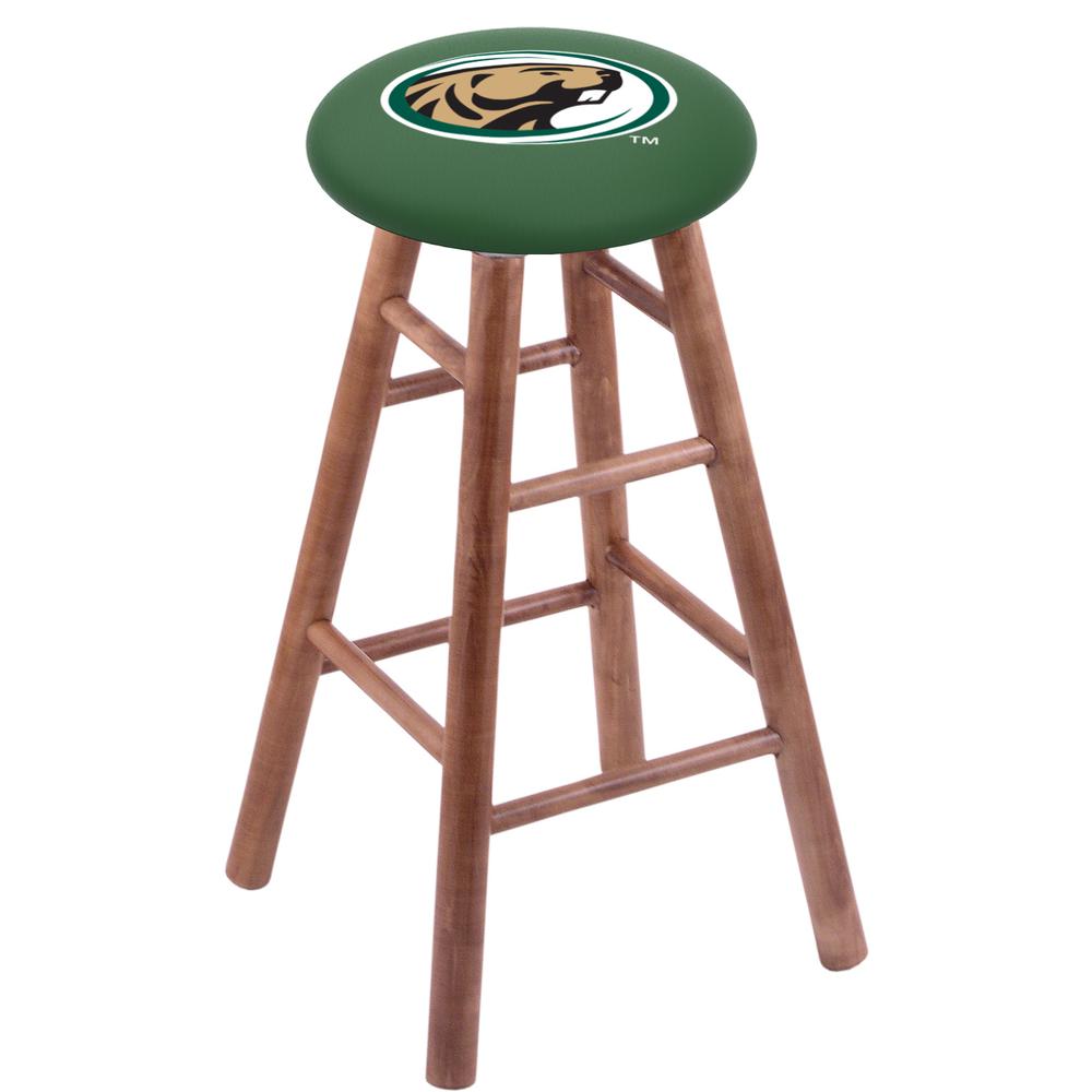 Maple Bar Stool in Medium Finish with Bemidji State Seat. Picture 1