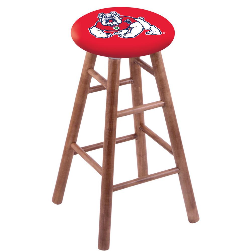 Maple Bar Stool in Medium Finish with Fresno State Seat. Picture 1