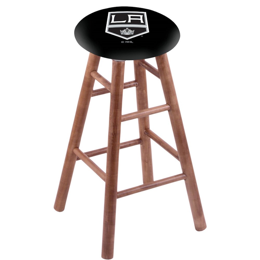 Maple Counter Stool in Medium Finish with Los Angeles Kings Seat. Picture 1