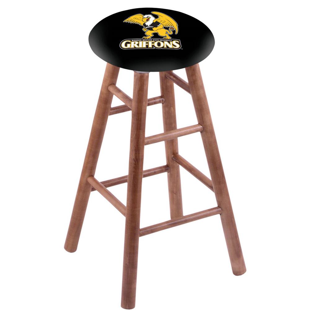 Maple Bar Stool in Medium Finish with Missouri Western State Seat. Picture 1