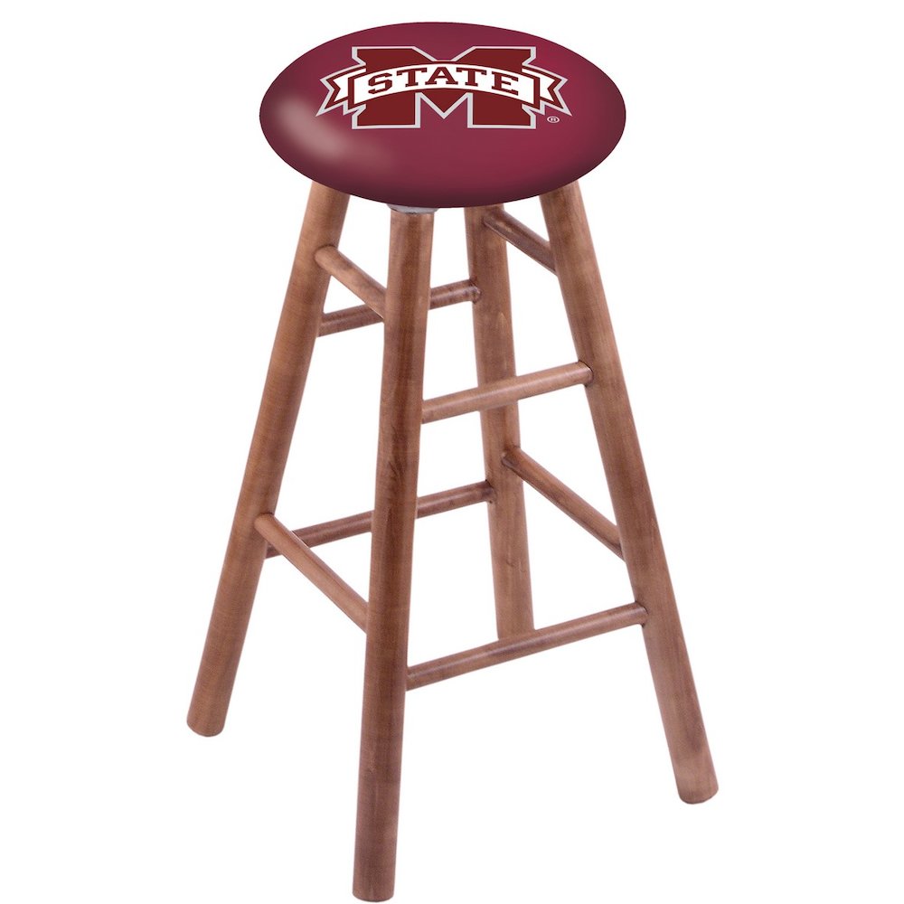 Maple Counter Stool in Medium Finish with Mississippi State Seat. Picture 1