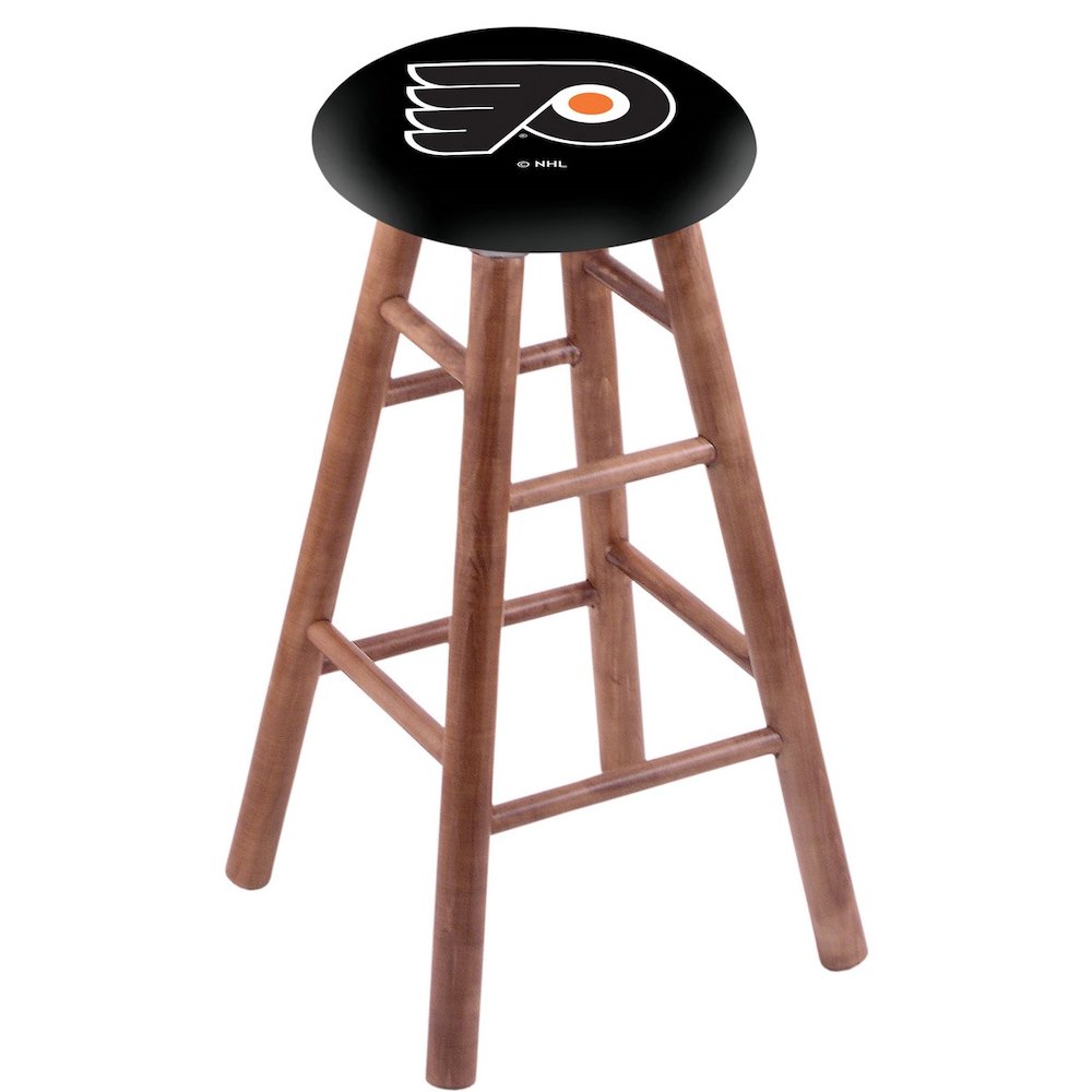 Maple Counter Stool in Medium Finish with Philadelphia Flyers Seat. Picture 1