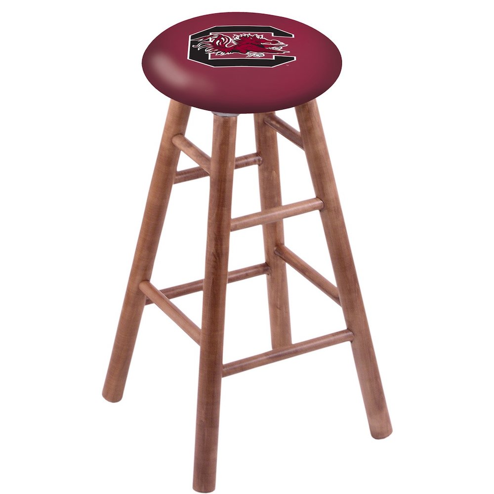Maple Bar Stool in Medium Finish with South Carolina Seat. Picture 1
