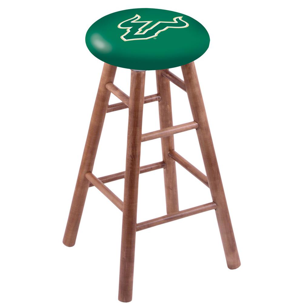 Maple Bar Stool in Medium Finish with South Florida Seat. Picture 1