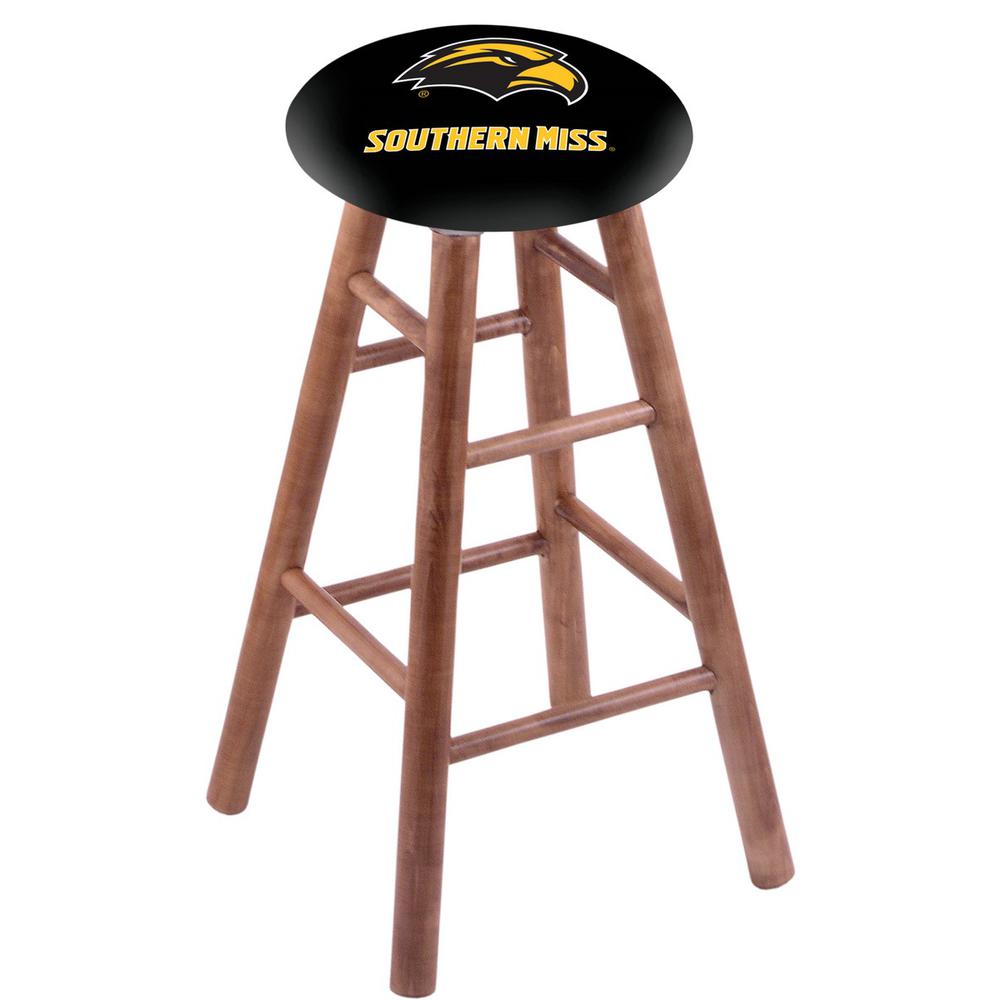 Maple Bar Stool in Medium Finish with Southern Miss Seat. The main picture.