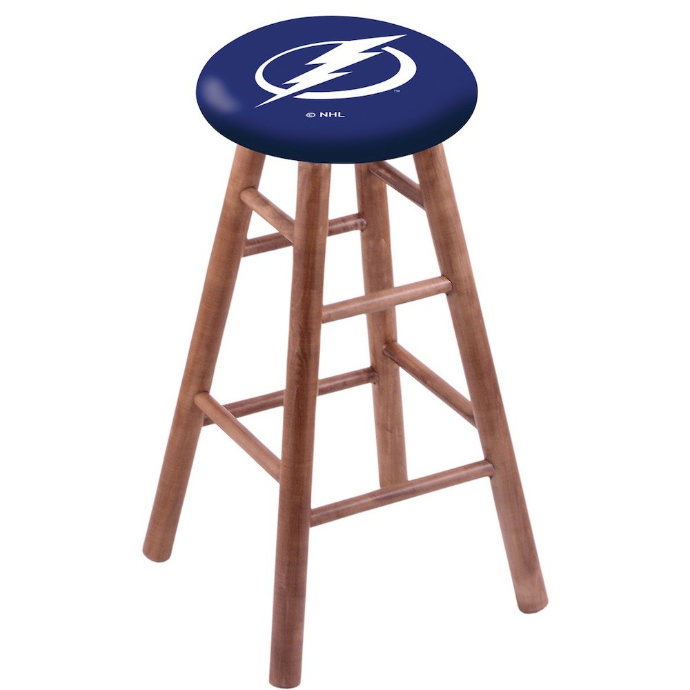 Maple Counter Stool in Medium Finish with Tampa Bay Lightning Seat. Picture 1