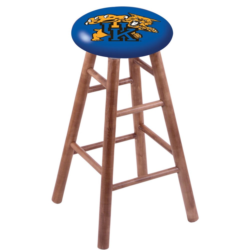 Maple Bar Stool in Medium Finish with Kentucky "Wildcat" Seat. Picture 1