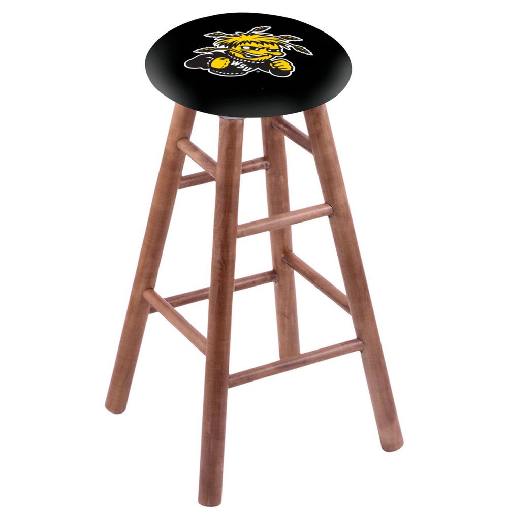 Maple Counter Stool in Medium Finish with Wichita State Seat. Picture 1