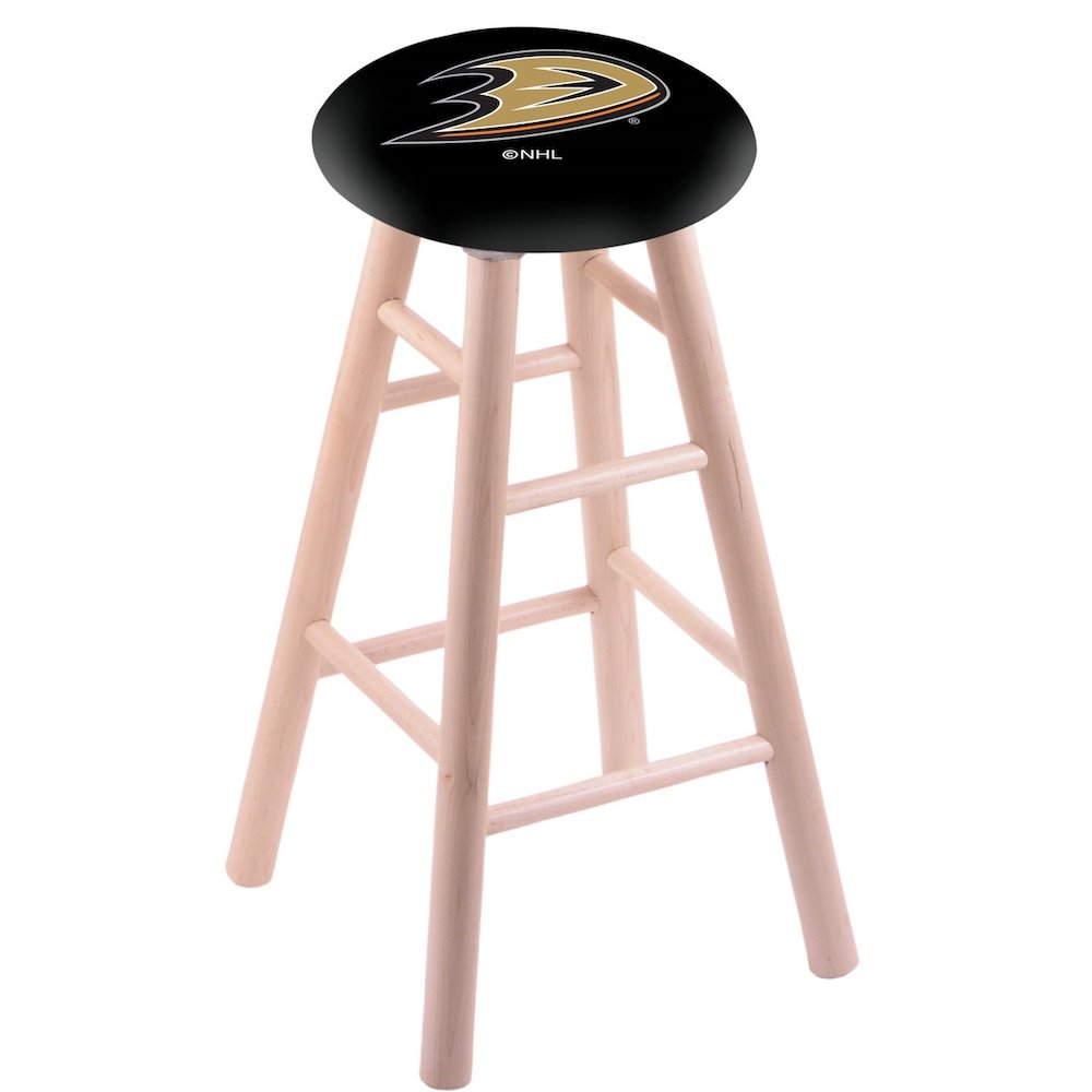 Maple Counter Stool in Natural Finish with Anaheim Ducks Seat. The main picture.