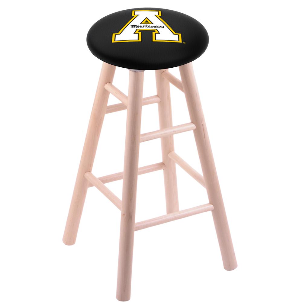Maple Bar Stool in Natural Finish with Appalachian State Seat. The main picture.