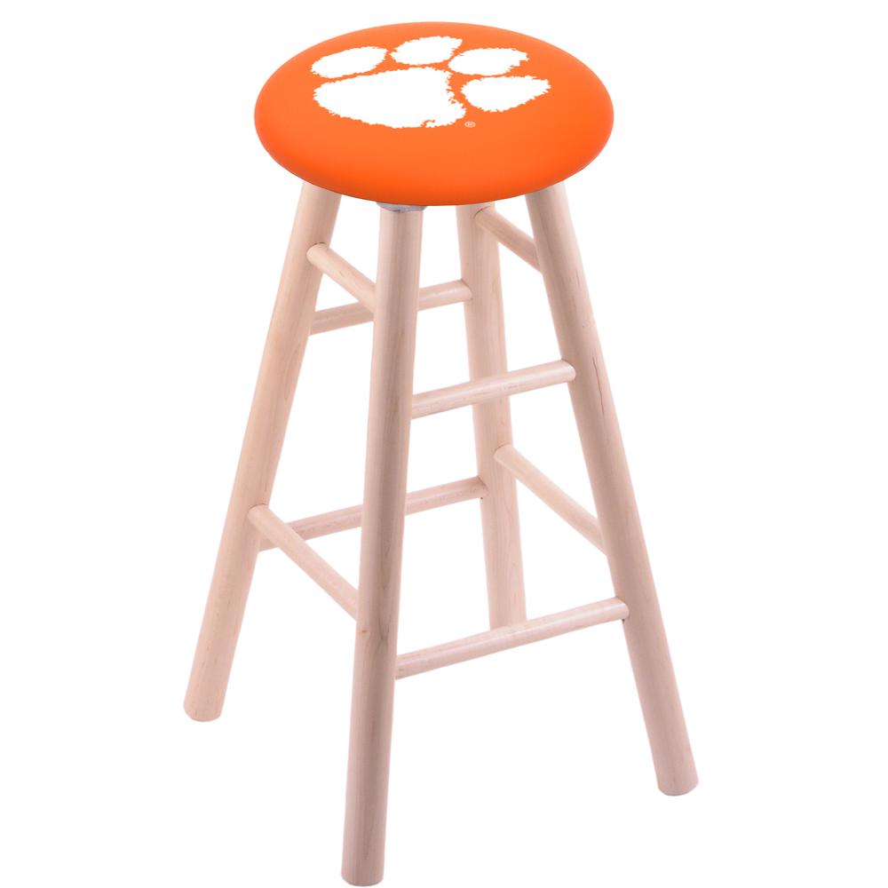 Maple Bar Stool in Natural Finish with Clemson Seat. Picture 1