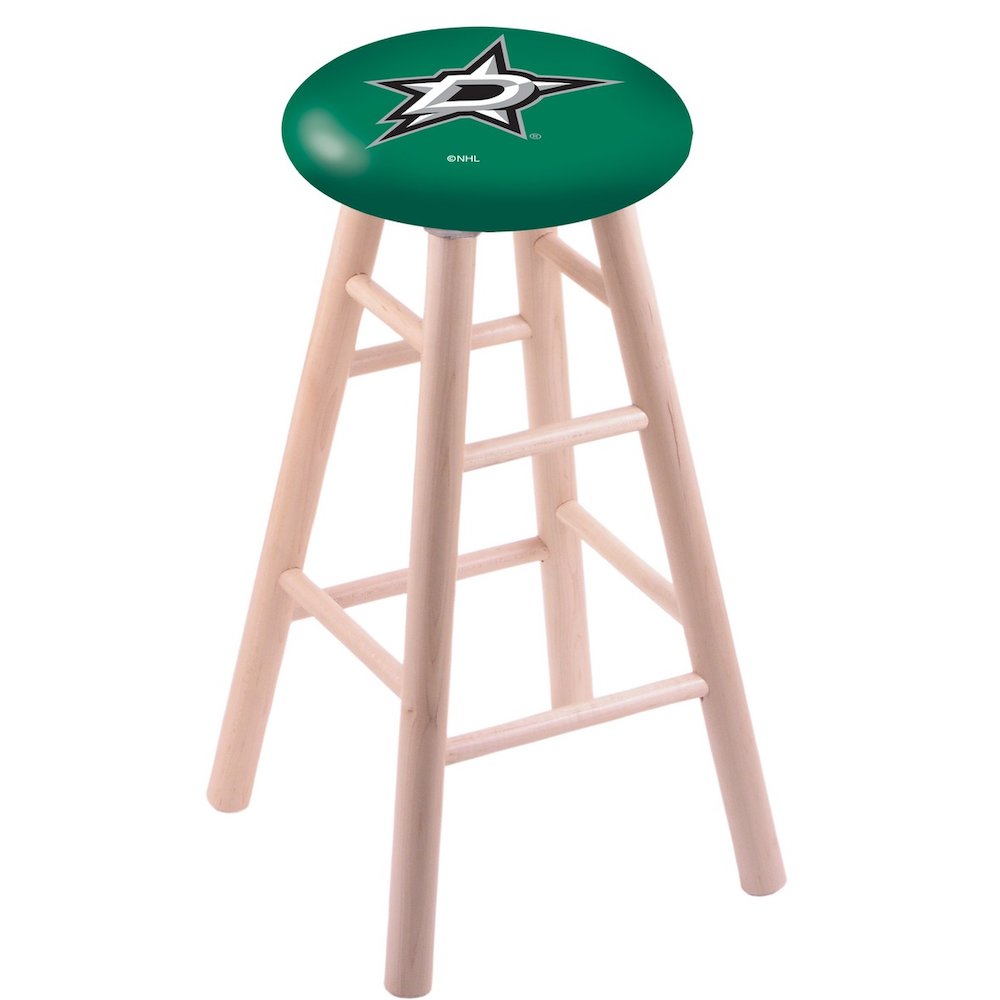 Maple Bar Stool in Natural Finish with Dallas Stars Seat. Picture 1