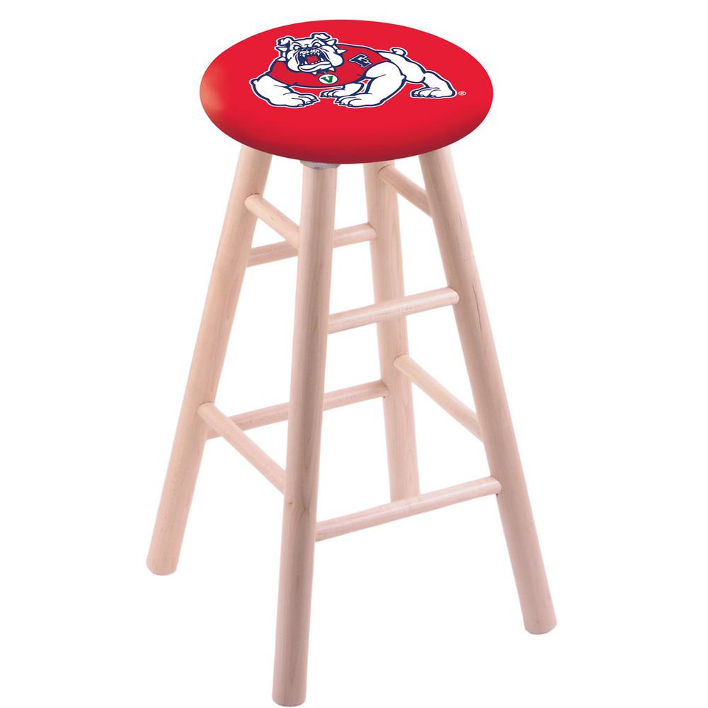 Maple Counter Stool in Natural Finish with Fresno State Seat. Picture 1