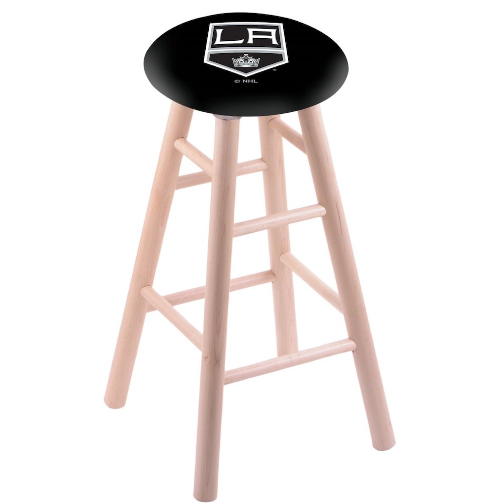 Maple Bar Stool in Natural Finish with Los Angeles Kings Seat. Picture 1