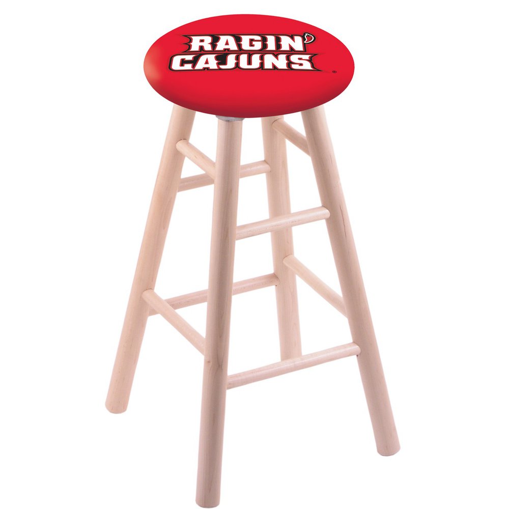 Maple Bar Stool in Natural Finish with Louisiana-Lafayette Seat. Picture 1