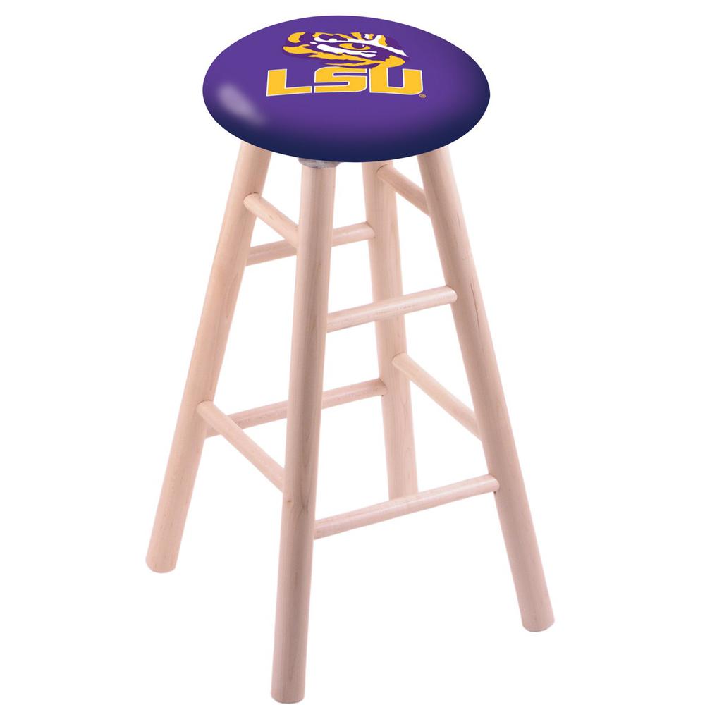 Maple Counter Stool in Natural Finish with Louisiana State Seat. Picture 1