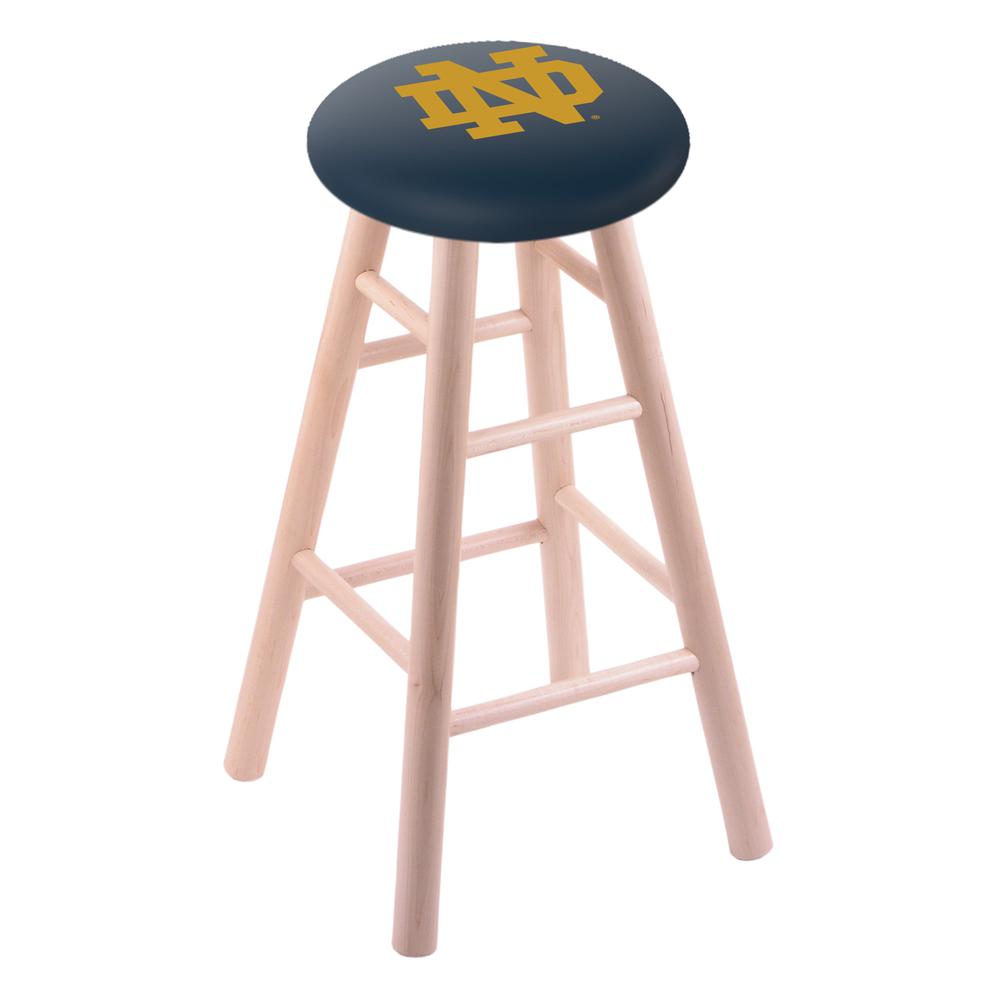 Maple Bar Stool in Natural Finish with Notre Dame (ND) Seat. Picture 1