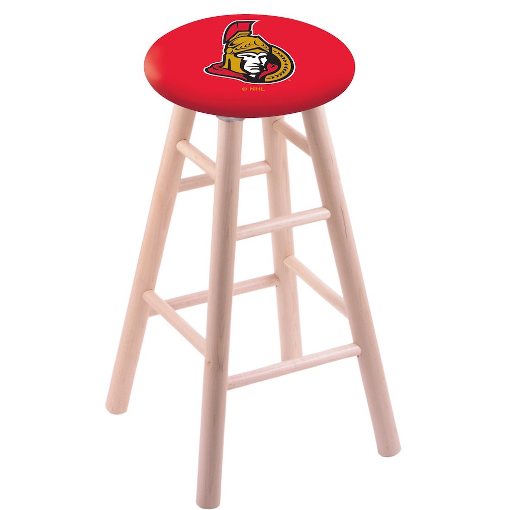 Maple Counter Stool in Natural Finish with Ottawa Senators Seat. The main picture.