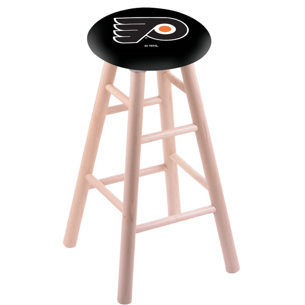 Maple Counter Stool in Natural Finish with Philadelphia Flyers Seat. Picture 1