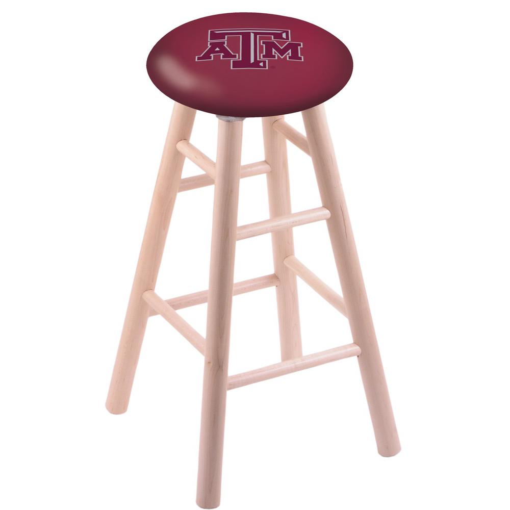 Maple Bar Stool in Natural Finish with Texas A&M Seat. Picture 1