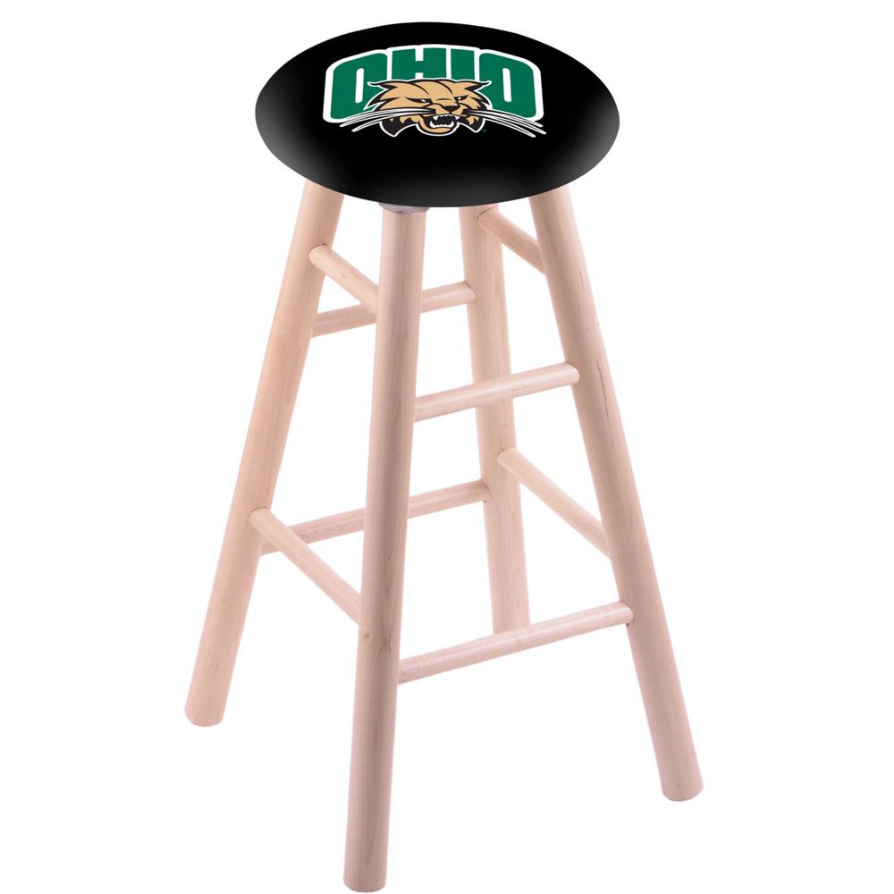 Maple Bar Stool in Natural Finish with Ohio University Seat. The main picture.