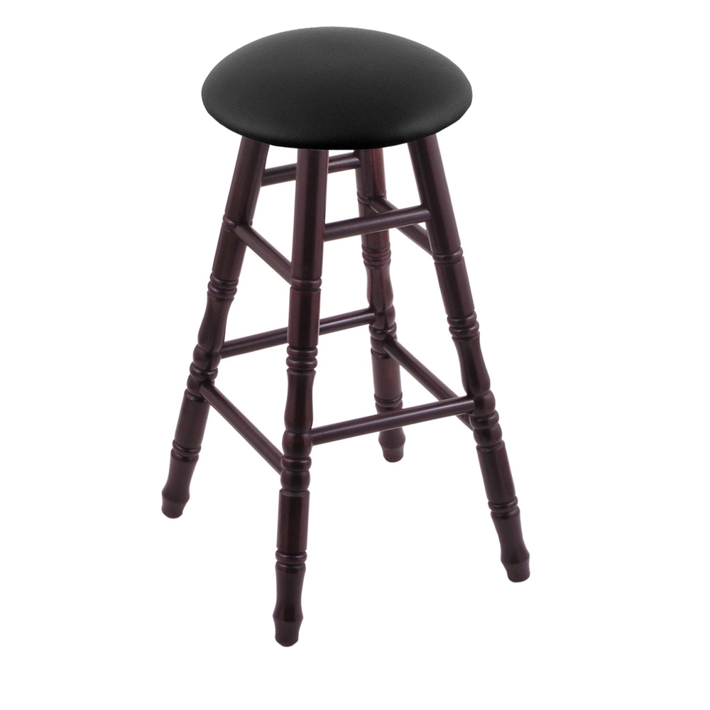XL Maple Bar Stool in Dark Cherry Finish with Black Vinyl Seat. Picture 1