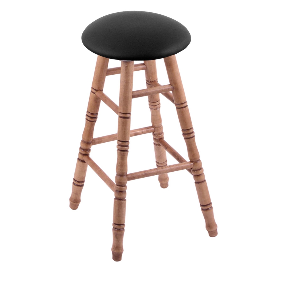 XL Maple Counter Stool in Medium Finish with Black Vinyl Seat. The main picture.