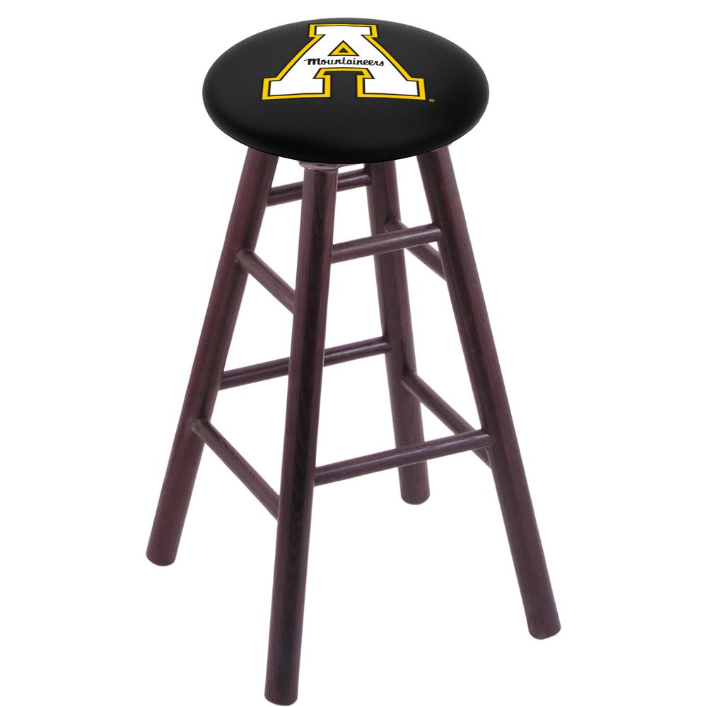 Oak Counter Stool in Dark Cherry Finish with Appalachian State Seat. Picture 1