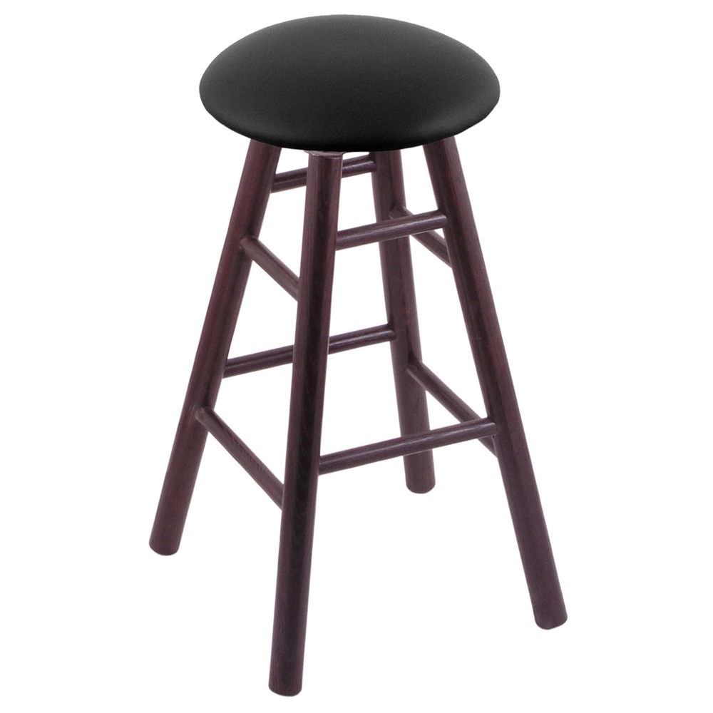XL Oak Counter Stool in Dark Cherry Finish with Black Vinyl Seat. Picture 1