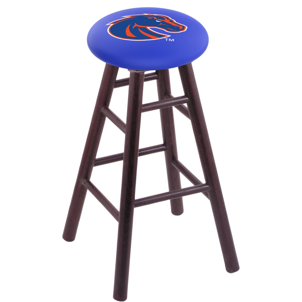 Oak Counter Stool in Dark Cherry Finish with Boise State Seat. The main picture.