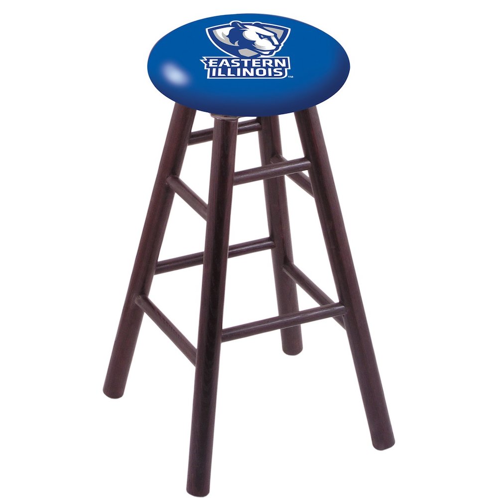 Oak Counter Stool in Dark Cherry Finish with Eastern Illinois Seat. Picture 1