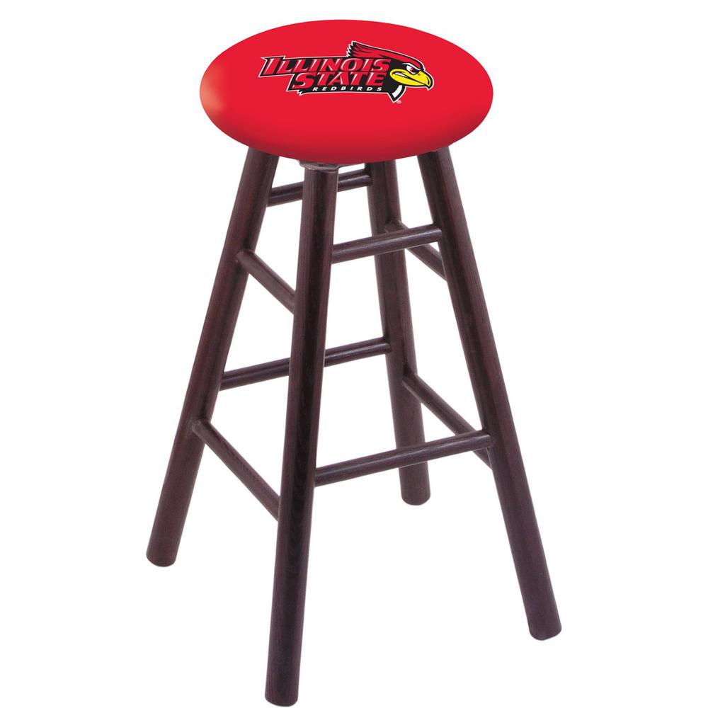 Oak Counter Stool in Dark Cherry Finish with Illinois State Seat. Picture 1